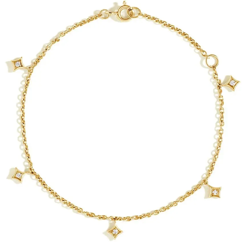 0.04CTW Five Round Diamond Bezel Set Bracelet
