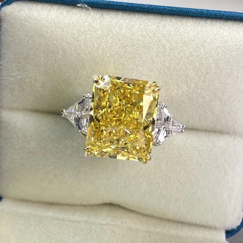 100% 925 Sterling Silver Luxury 13*16mm Topaz High Carbon