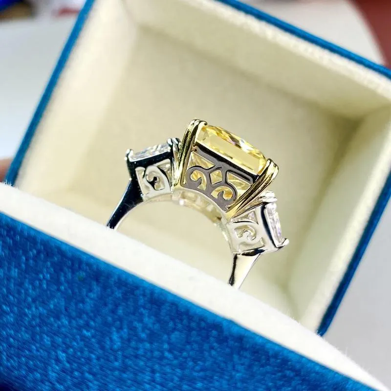 100% 925 Sterling Silver Luxury 13*16mm Topaz High Carbon
