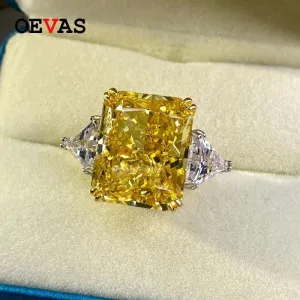 100% 925 Sterling Silver Luxury 13*16mm Topaz High Carbon