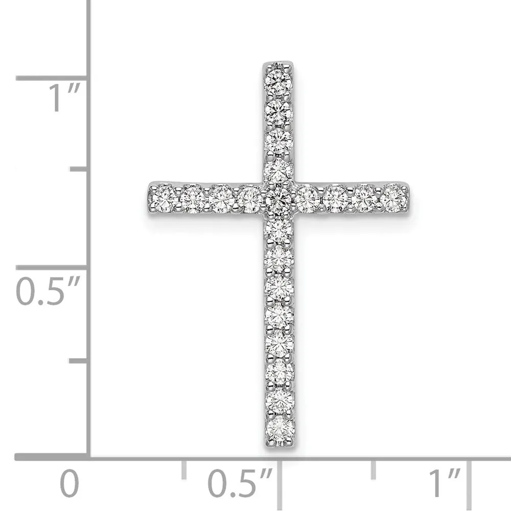 10K White Gold Lab Grown Diamond Cross Pendant (0.52ct, VS, G-H)