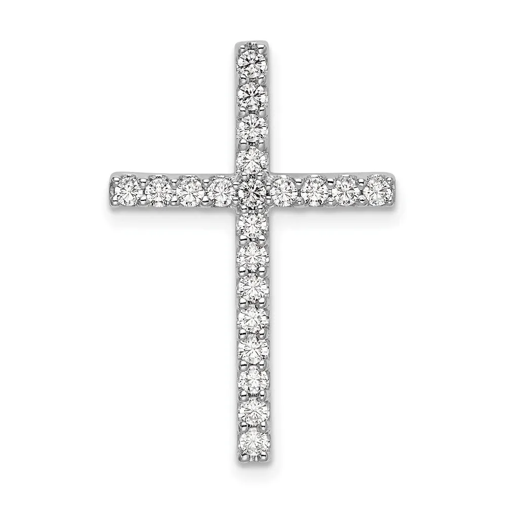 10K White Gold Lab Grown Diamond Cross Pendant (0.52ct, VS, G-H)