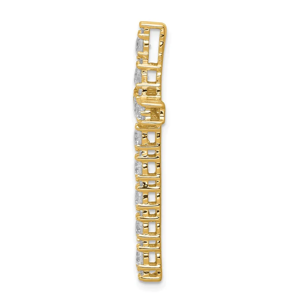 10K Yellow Gold Lab Grown Diamond Latin Cross Pendant (1ct, VS, G-H)