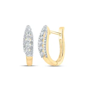 10kt Yellow Gold Diamond Sparkle Hoop Earrings - Luxurious Elegance for Every Occasion