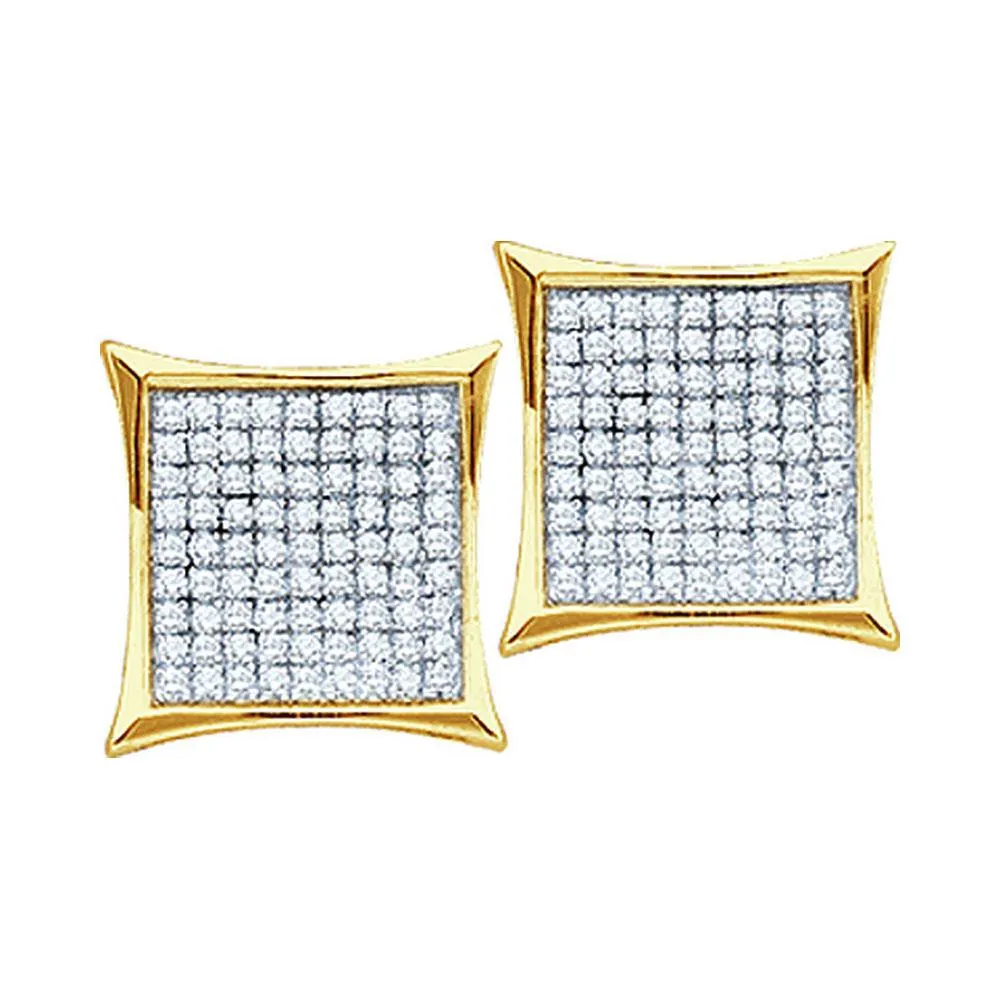 10kt Yellow Gold Diamond Square Kite Cluster Earrings - Luxe Brilliance by Splendid Jewellery