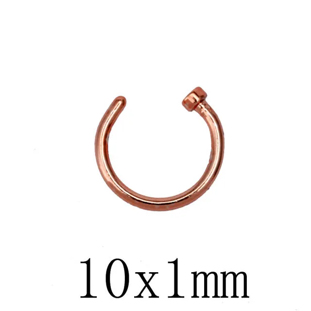 10pcs Titanium Hoop Nose Rings Clip