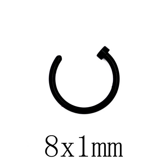 10pcs Titanium Hoop Nose Rings Clip