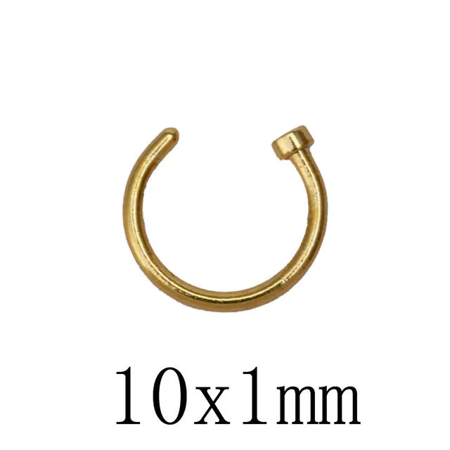 10pcs Titanium Hoop Nose Rings Clip