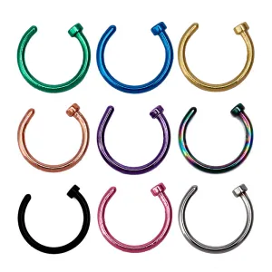 10pcs Titanium Hoop Nose Rings Clip