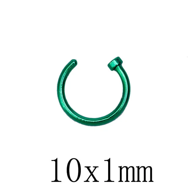 10pcs Titanium Hoop Nose Rings Clip