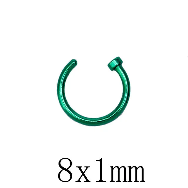 10pcs Titanium Hoop Nose Rings Clip