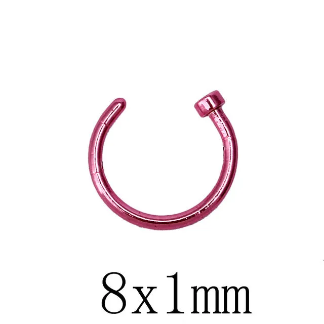 10pcs Titanium Hoop Nose Rings Clip