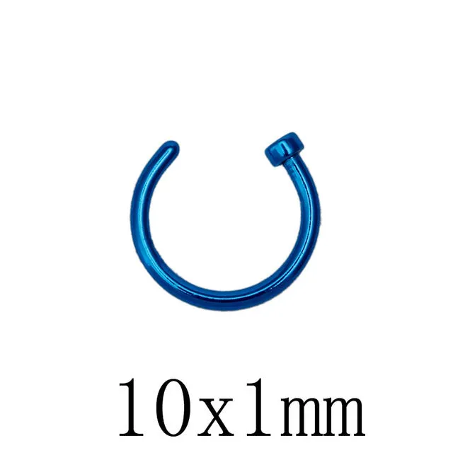 10pcs Titanium Hoop Nose Rings Clip