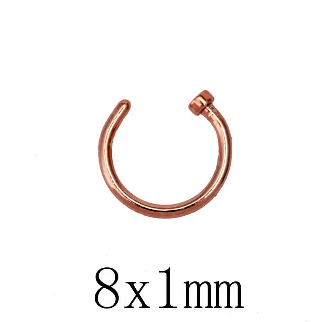 10pcs Titanium Hoop Nose Rings Clip