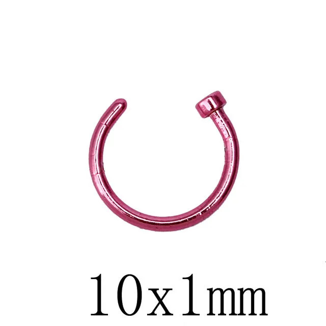 10pcs Titanium Hoop Nose Rings Clip