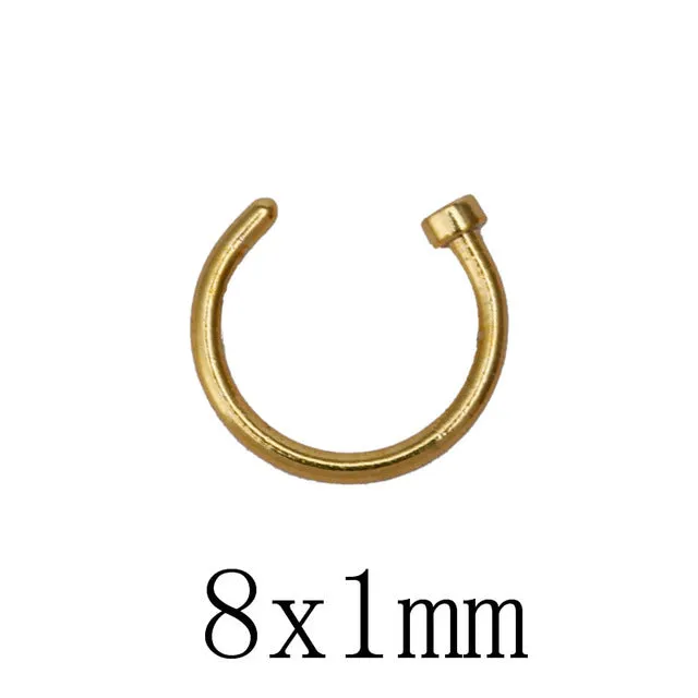10pcs Titanium Hoop Nose Rings Clip