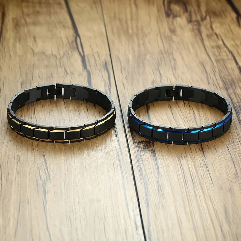 12mm Men Bracelets Stainless Steel Link Chain Bracelets