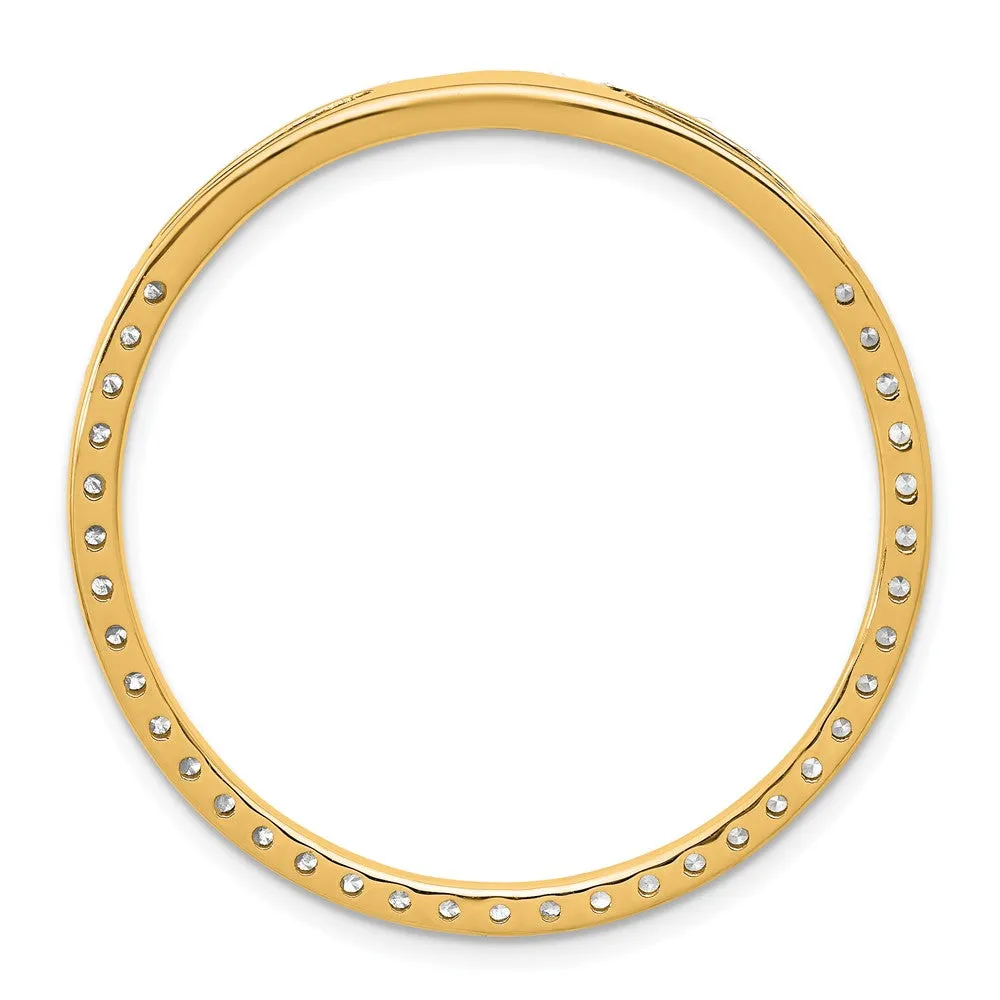 14k Gold 1 1/2 Ct Lab Grown Diamond Circle Chain Slide Pendant