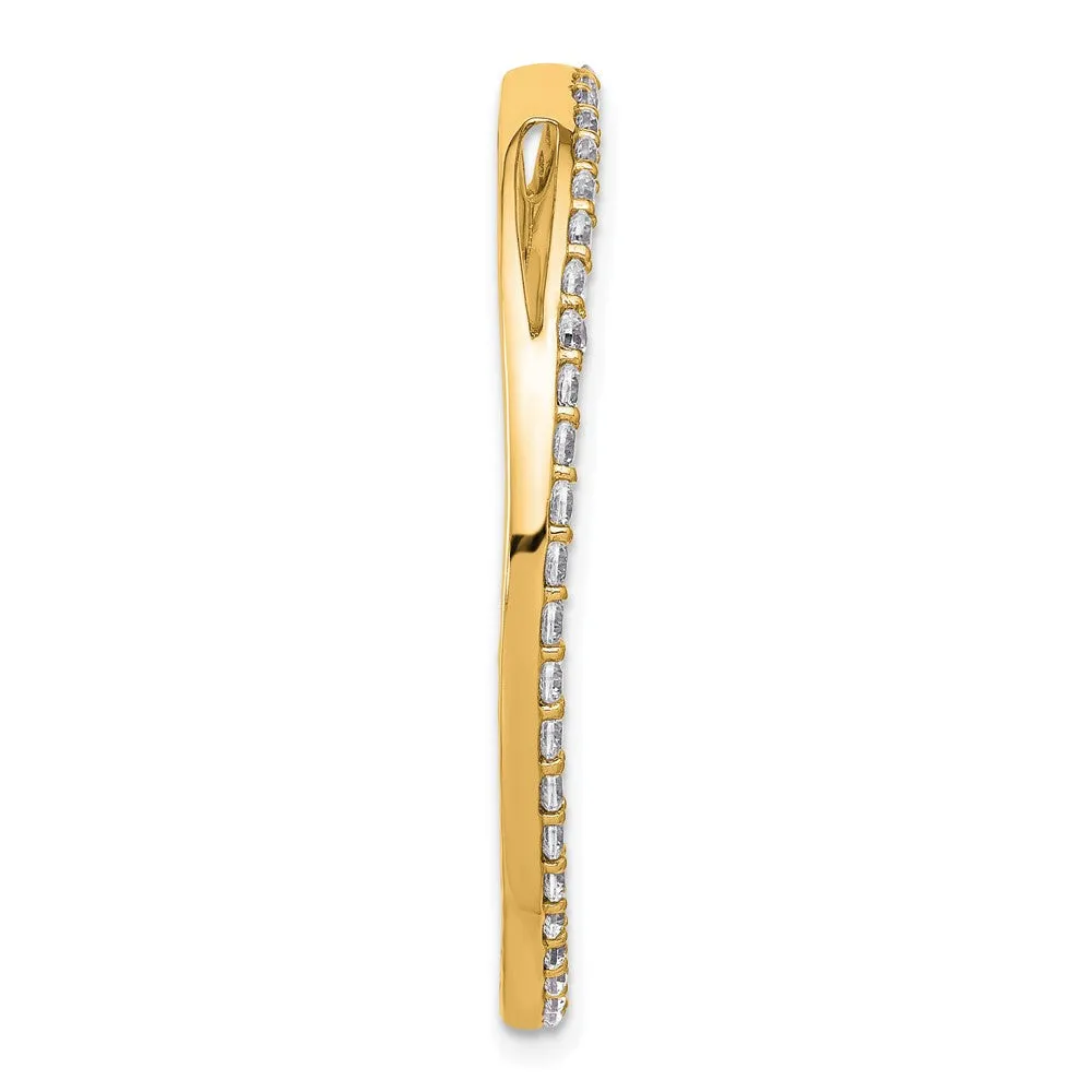 14k Gold 1 1/2 Ct Lab Grown Diamond Circle Chain Slide Pendant