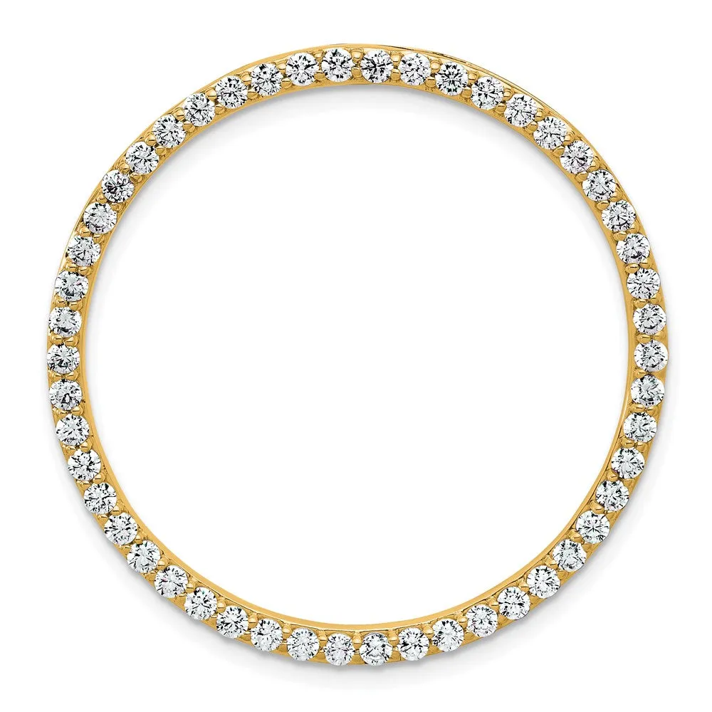 14k Gold 1 1/2 Ct Lab Grown Diamond Circle Chain Slide Pendant