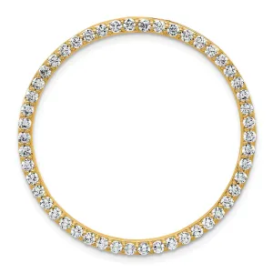 14k Gold 1 1/2 Ct Lab Grown Diamond Circle Chain Slide Pendant