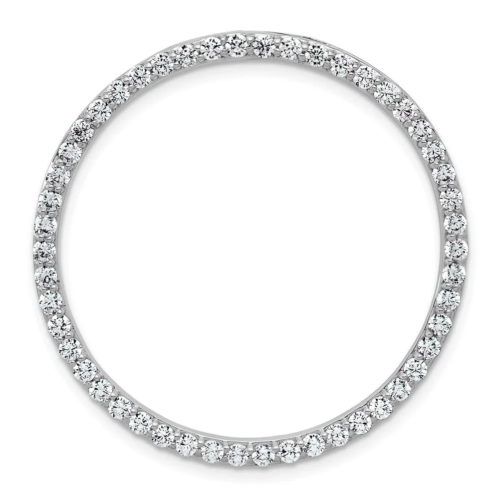 14k Gold 1 1/2 Ct Lab Grown Diamond Circle Chain Slide Pendant