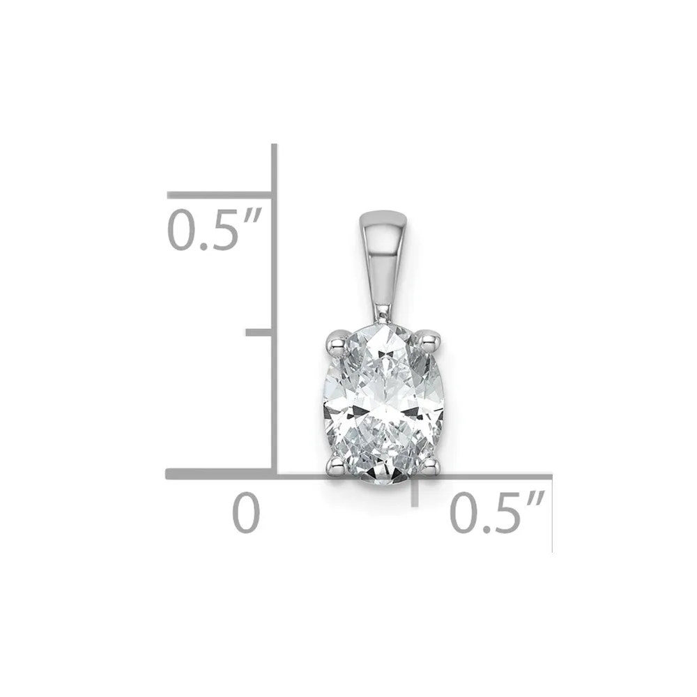 14k Gold 1 Ct Lab Grown Diamond Oval Pendant