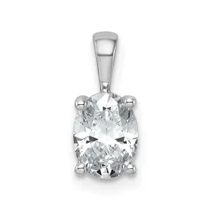 14k Gold 1 Ct Lab Grown Diamond Oval Pendant