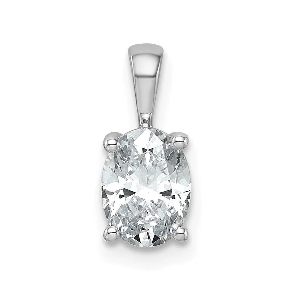 14k Gold 1 Ct Lab Grown Diamond Oval Pendant