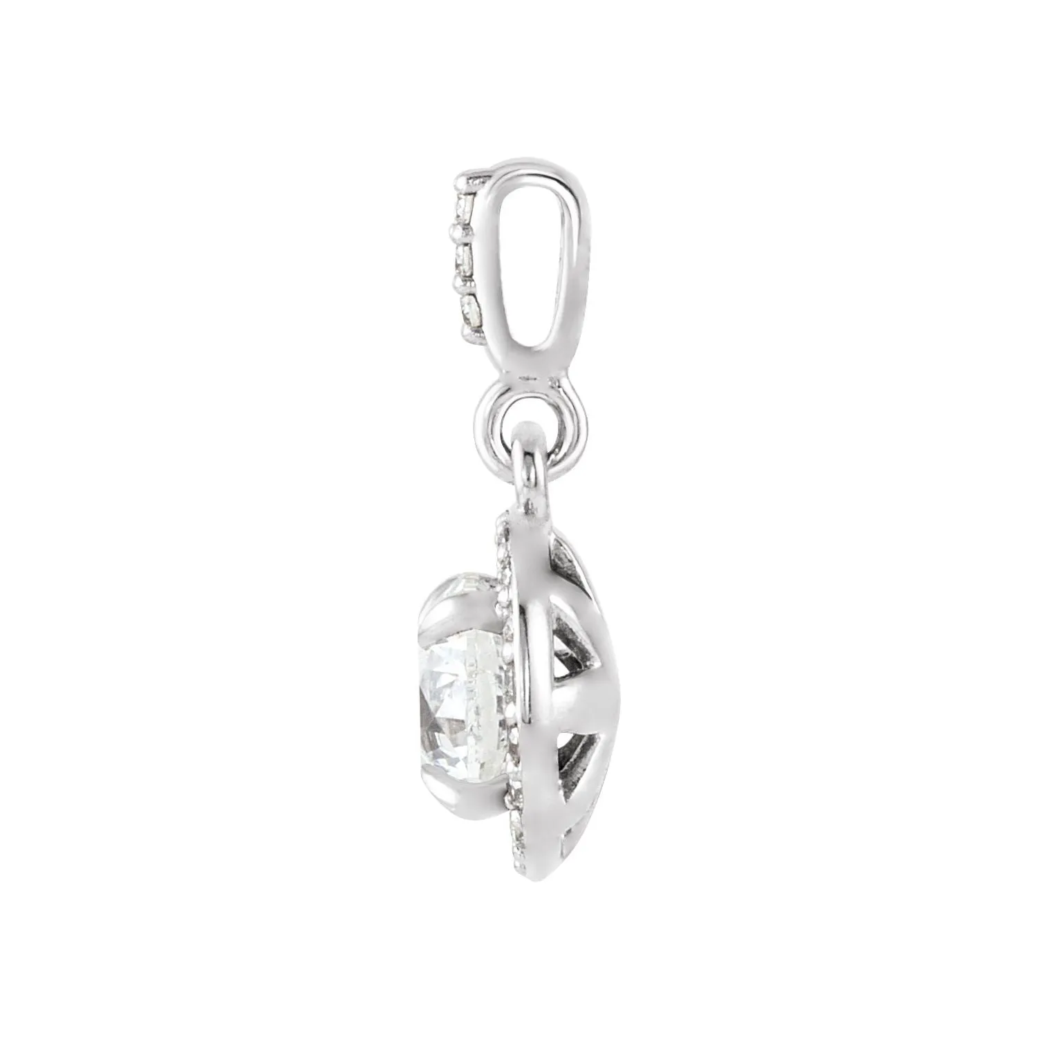14k Gold 1/2ct Lab-Grown Diamond Halo-Style Pendant