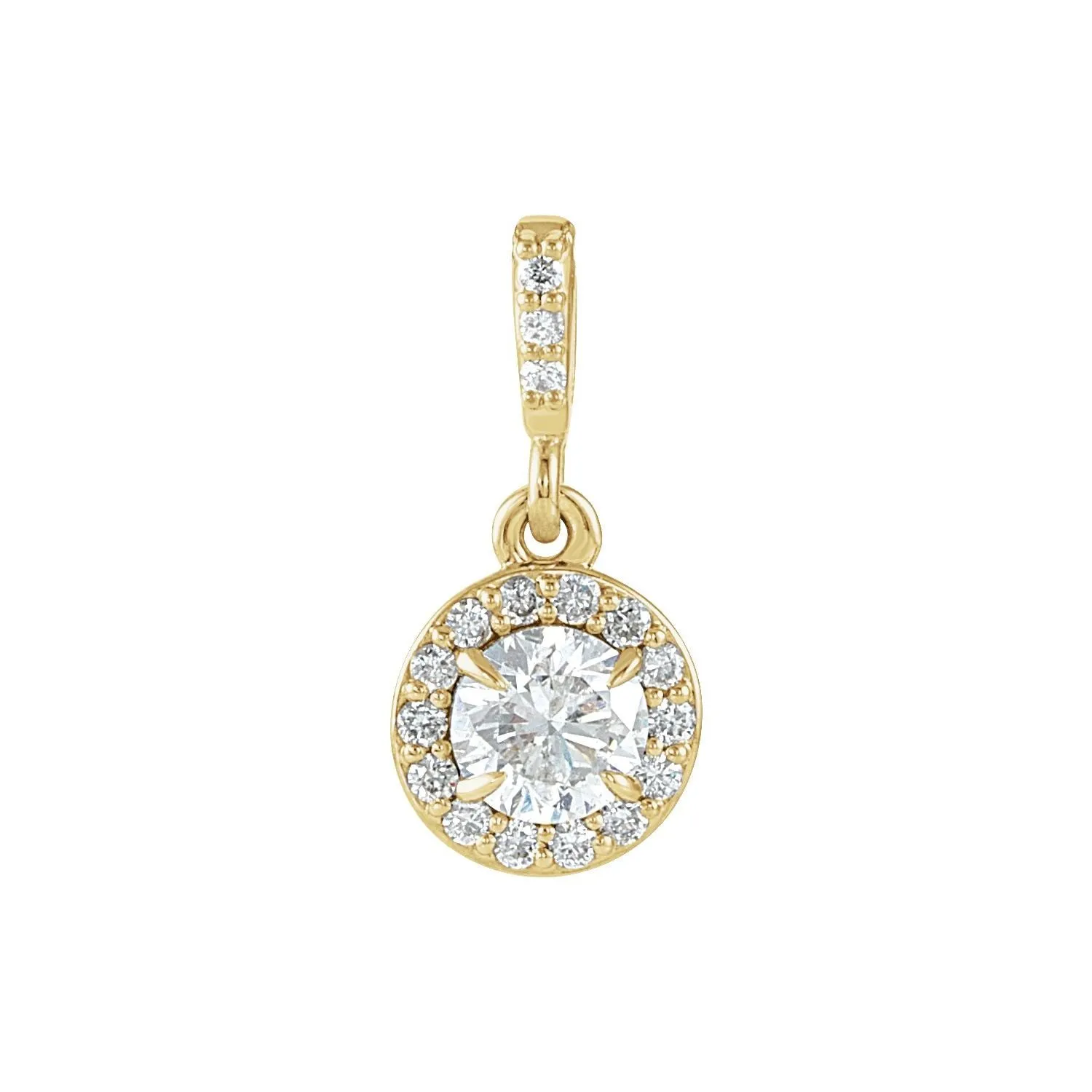 14k Gold 1/2ct Lab-Grown Diamond Halo-Style Pendant