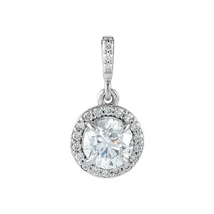14k Gold 1/2ct Lab-Grown Diamond Halo-Style Pendant