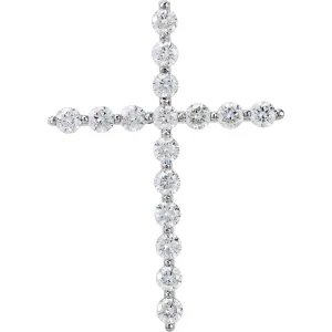 14k Gold 1/3ct Lab-Grown Diamond Cross Pendant