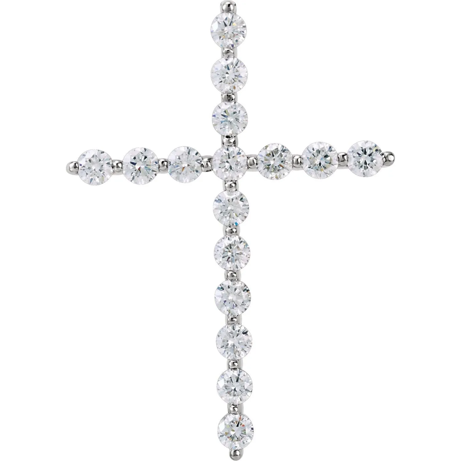 14k Gold 1/3ct Lab-Grown Diamond Cross Pendant