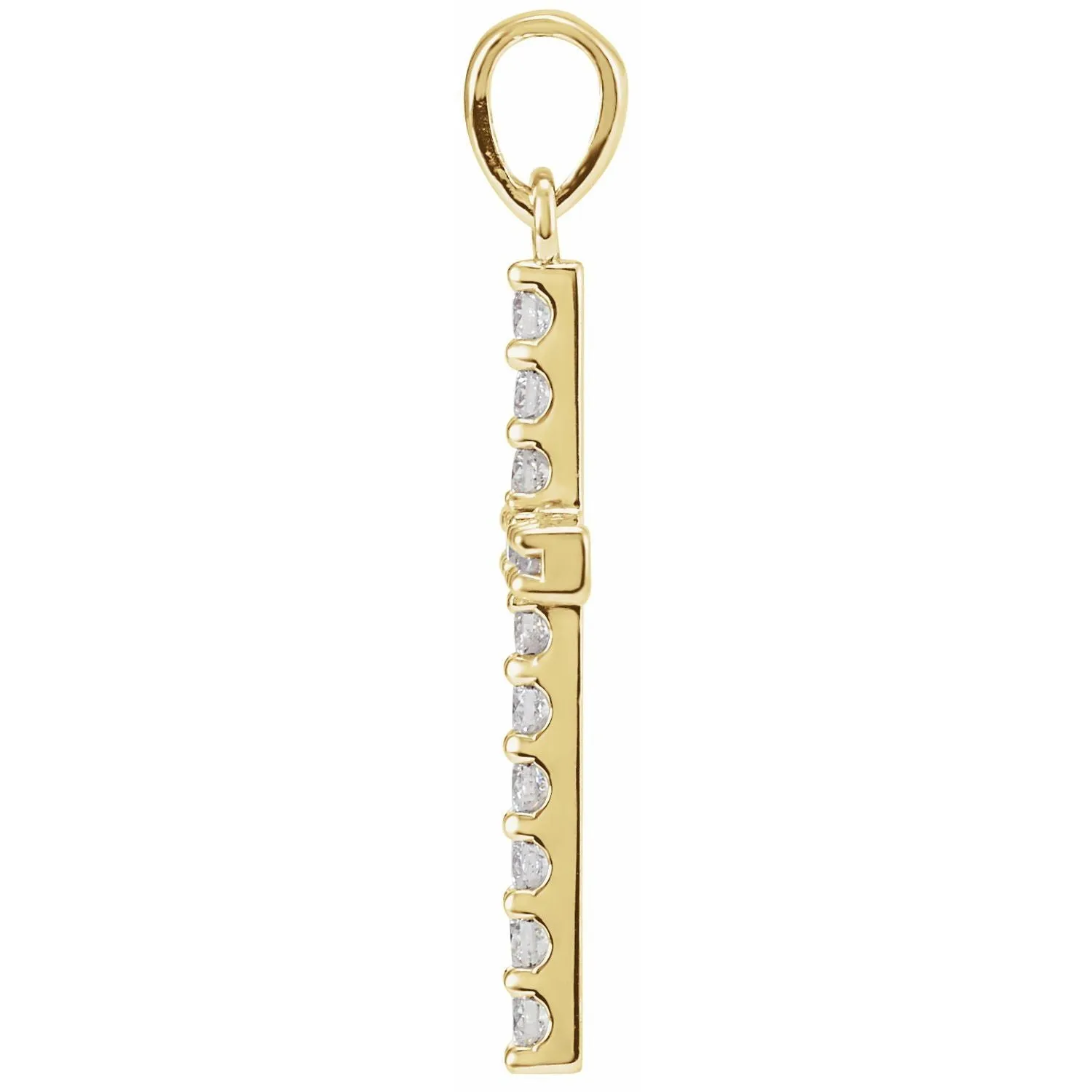 14k Gold 1/4ct Lab-Grown Diamond Cross Pendant