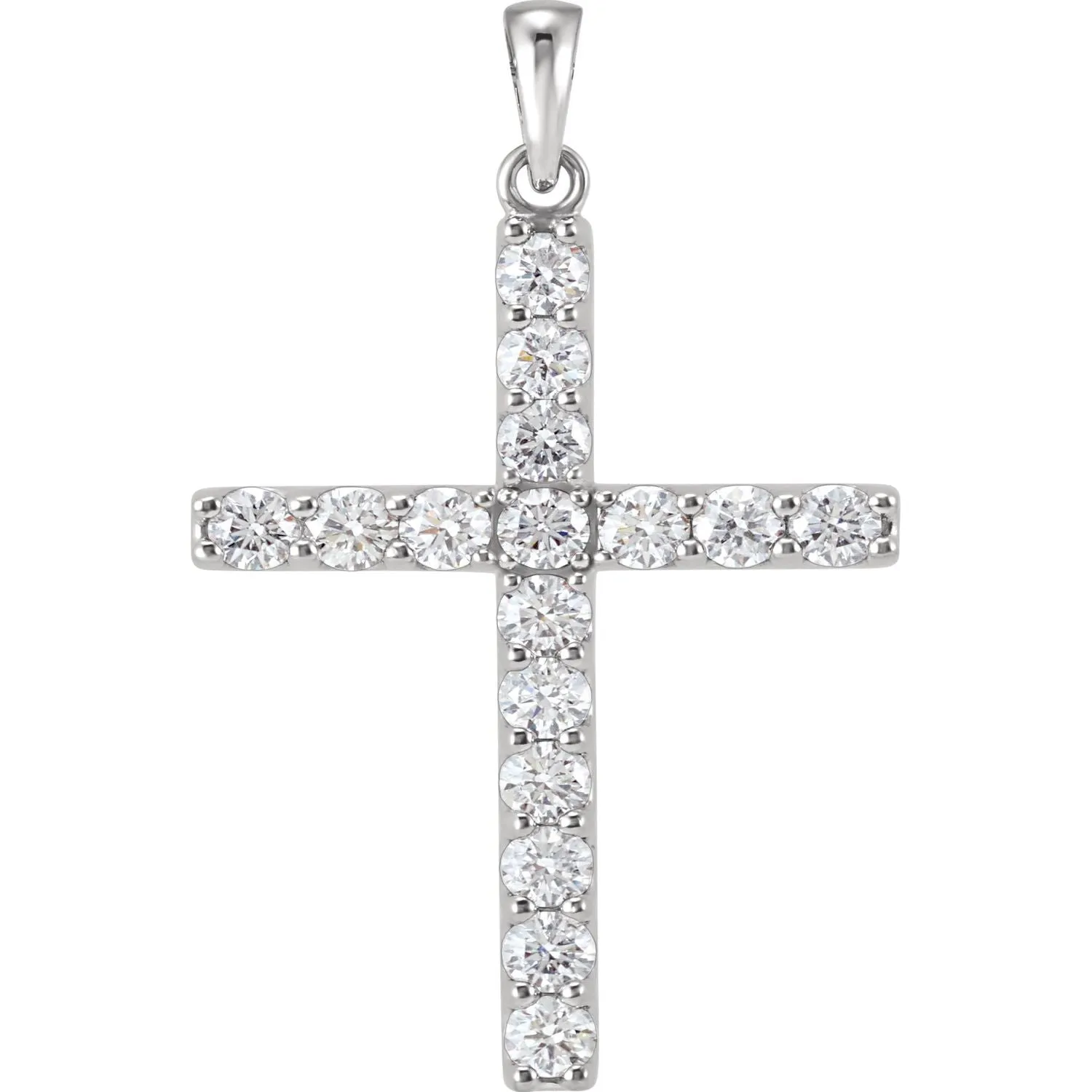 14k Gold 1/4ct Lab-Grown Diamond Cross Pendant