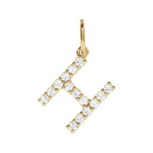 14k Gold 1/5ct Lab-Grown Diamond Initial H Pendant