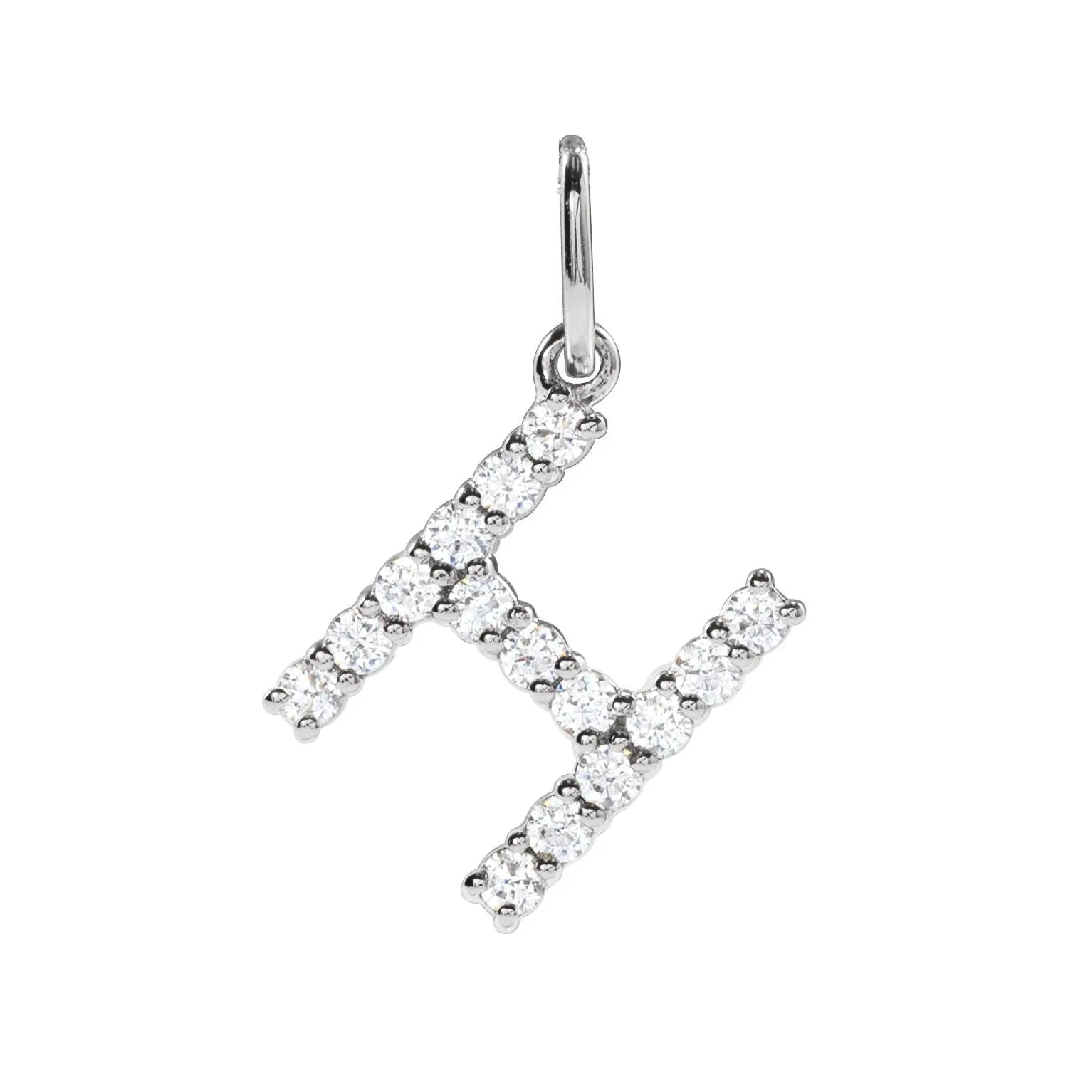 14k Gold 1/5ct Lab-Grown Diamond Initial H Pendant