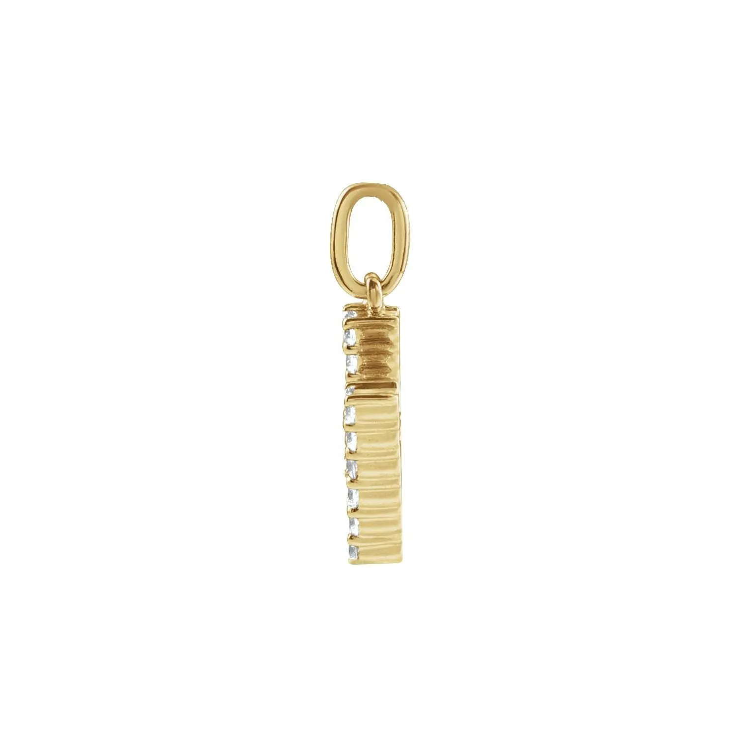 14k Gold 1/5ct Lab-Grown Diamond Initial H Pendant
