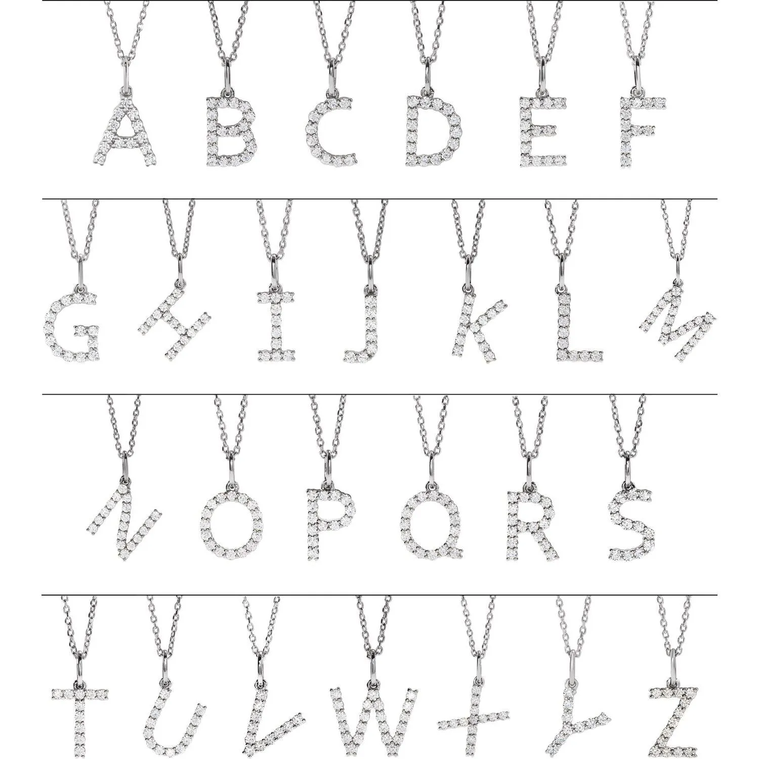 14k Gold 1/5ct Lab-Grown Diamond Initial K Pendant