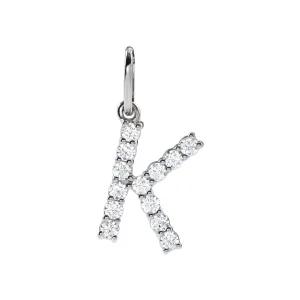 14k Gold 1/5ct Lab-Grown Diamond Initial K Pendant