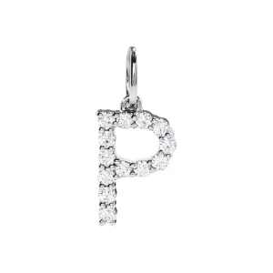 14k Gold 1/5ct Lab-Grown Diamond Initial P Pendant