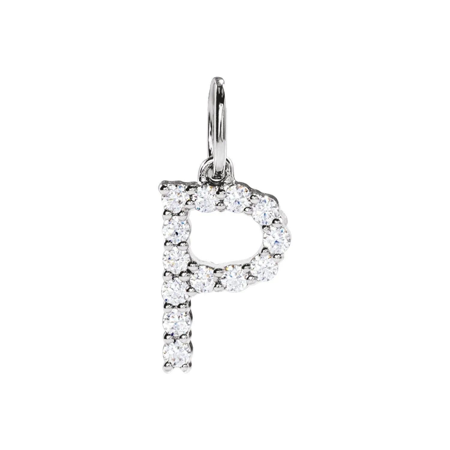 14k Gold 1/5ct Lab-Grown Diamond Initial P Pendant
