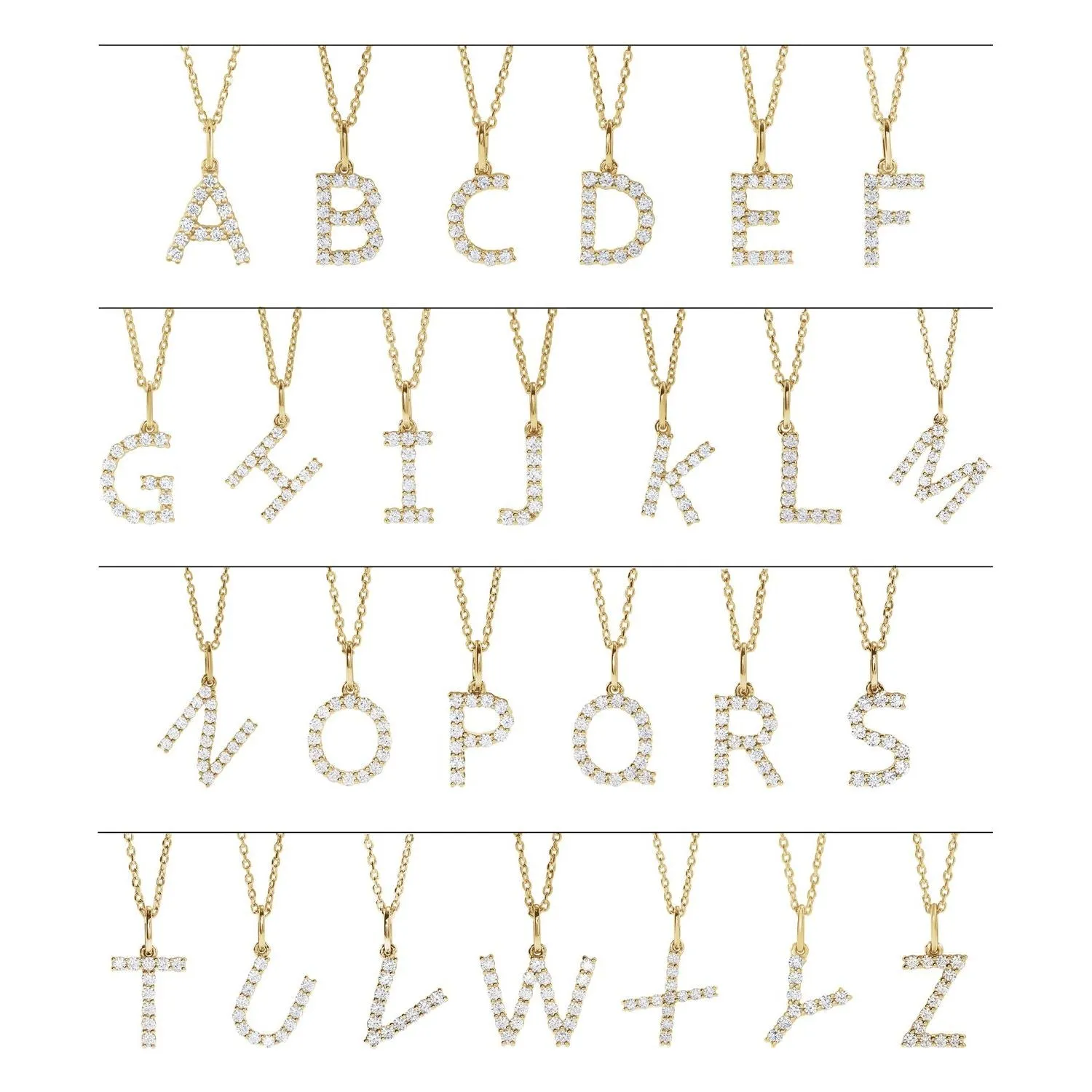 14k Gold 1/5ct Lab-Grown Diamond Initial S Pendant