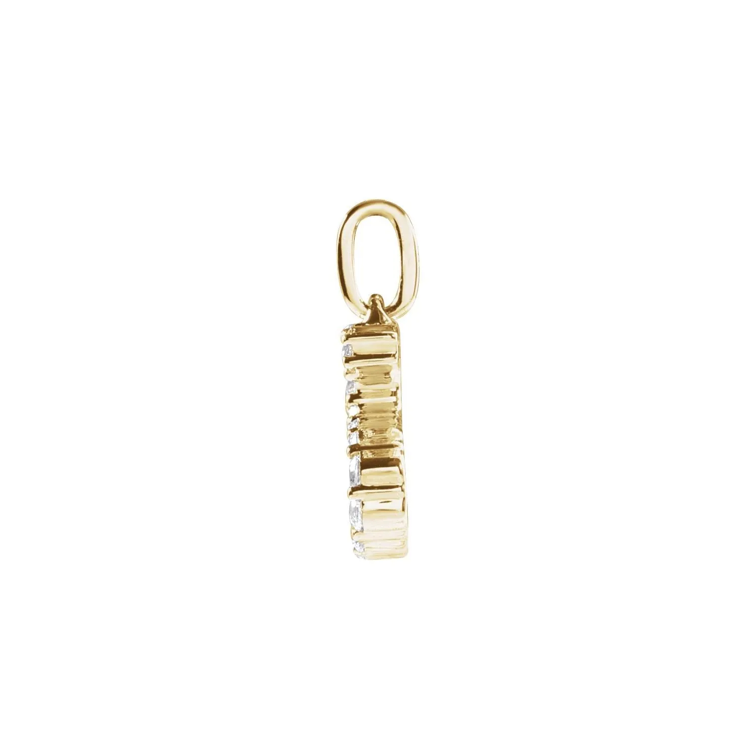 14k Gold 1/5ct Lab-Grown Diamond Initial S Pendant