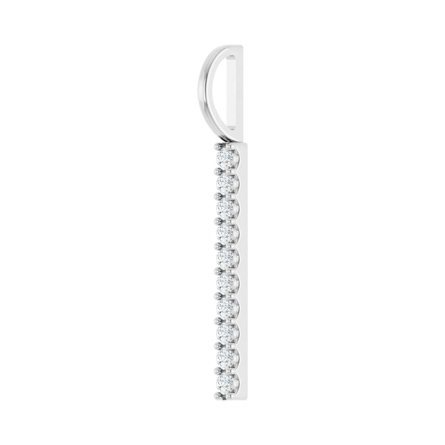 14k Gold 1/6ct Lab-Grown Diamond Bar Charm Pendant