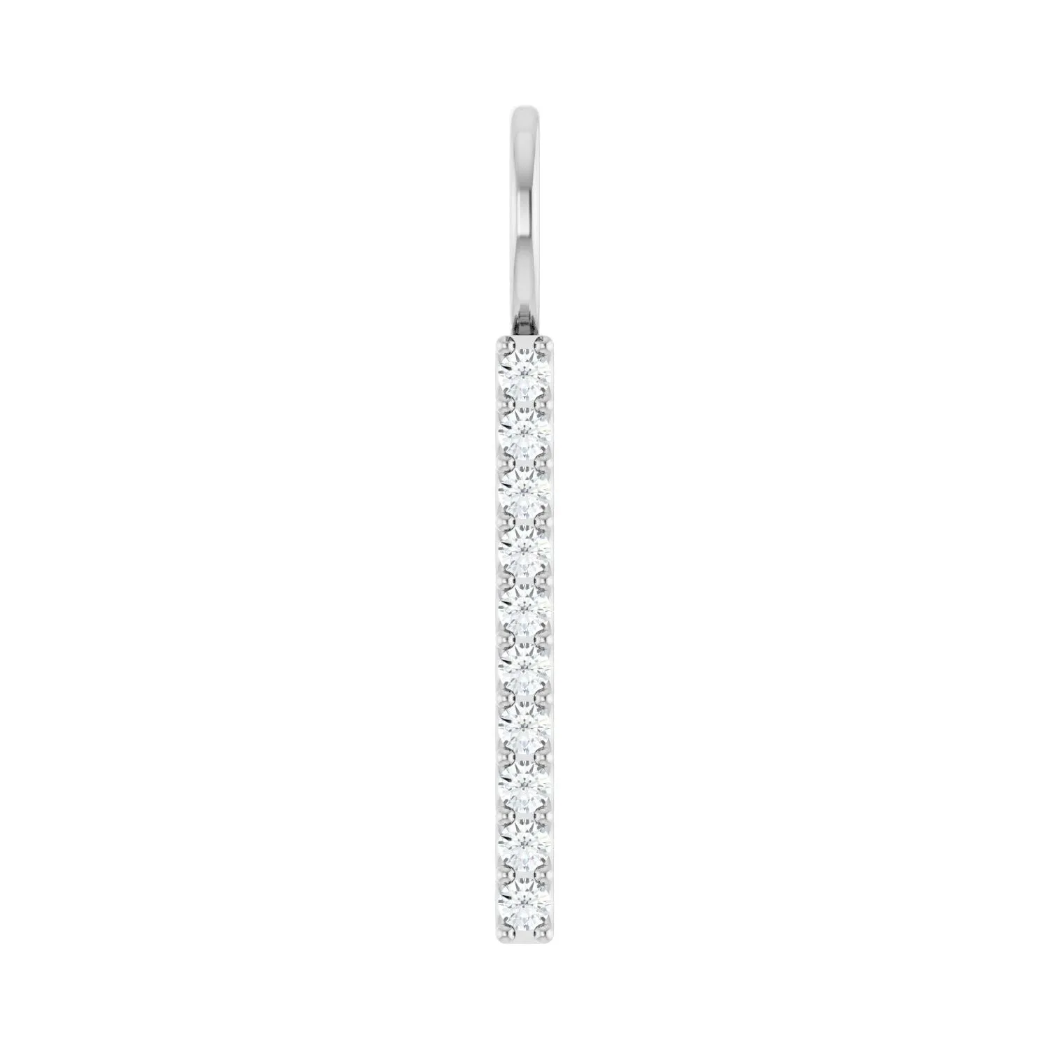 14k Gold 1/6ct Lab-Grown Diamond Bar Charm Pendant