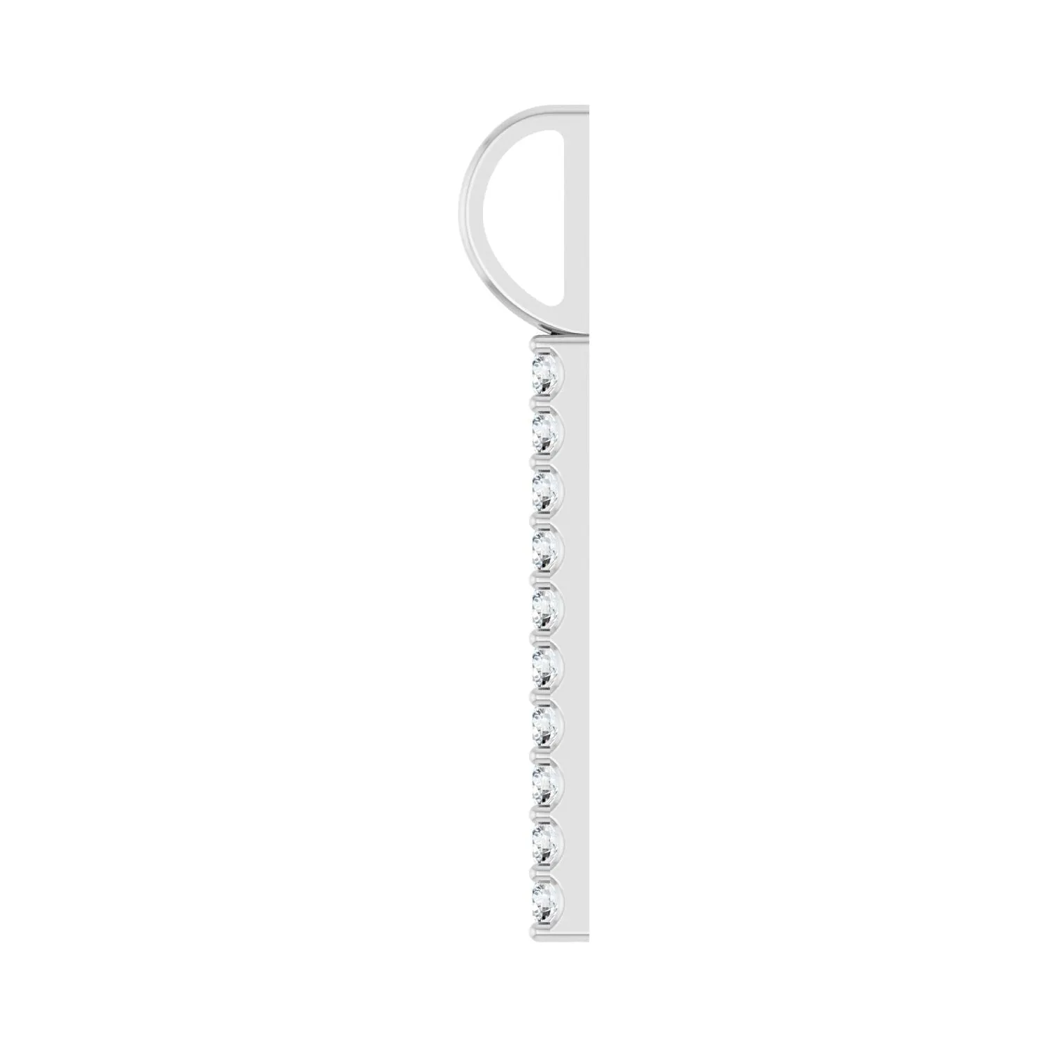 14k Gold 1/6ct Lab-Grown Diamond Bar Charm Pendant