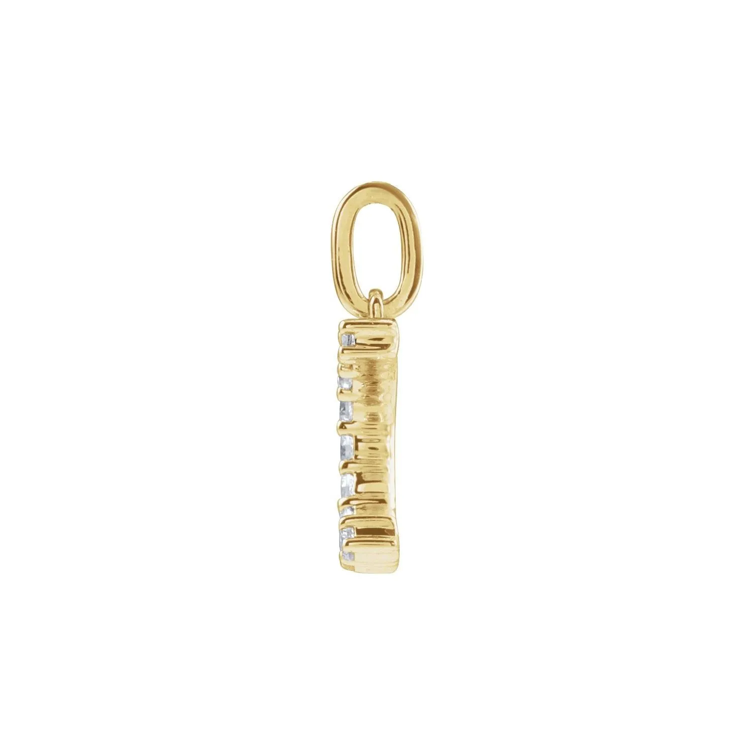 14k Gold 1/6ct Lab-Grown Diamond Initial C Pendant