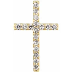 14k Gold 1/6ct Lab-Grown Diamond Petite Cross Pendant